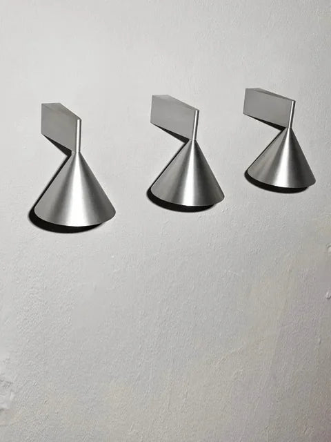 Elrovan wall sconce, silver, gallery wall installation x3