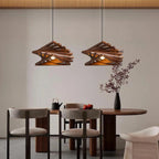Spiral Wood Slat Cone Pendant Light – Selraith – Lifestyle View 3