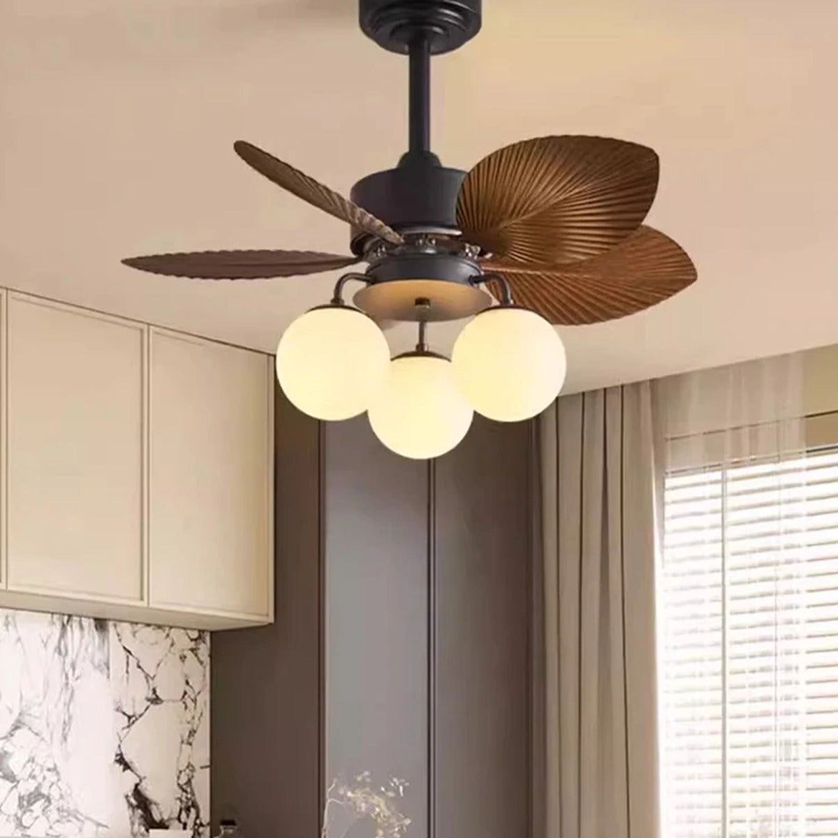 Palmara Palm-Leaf Ceiling Fan Light – Hero Shot