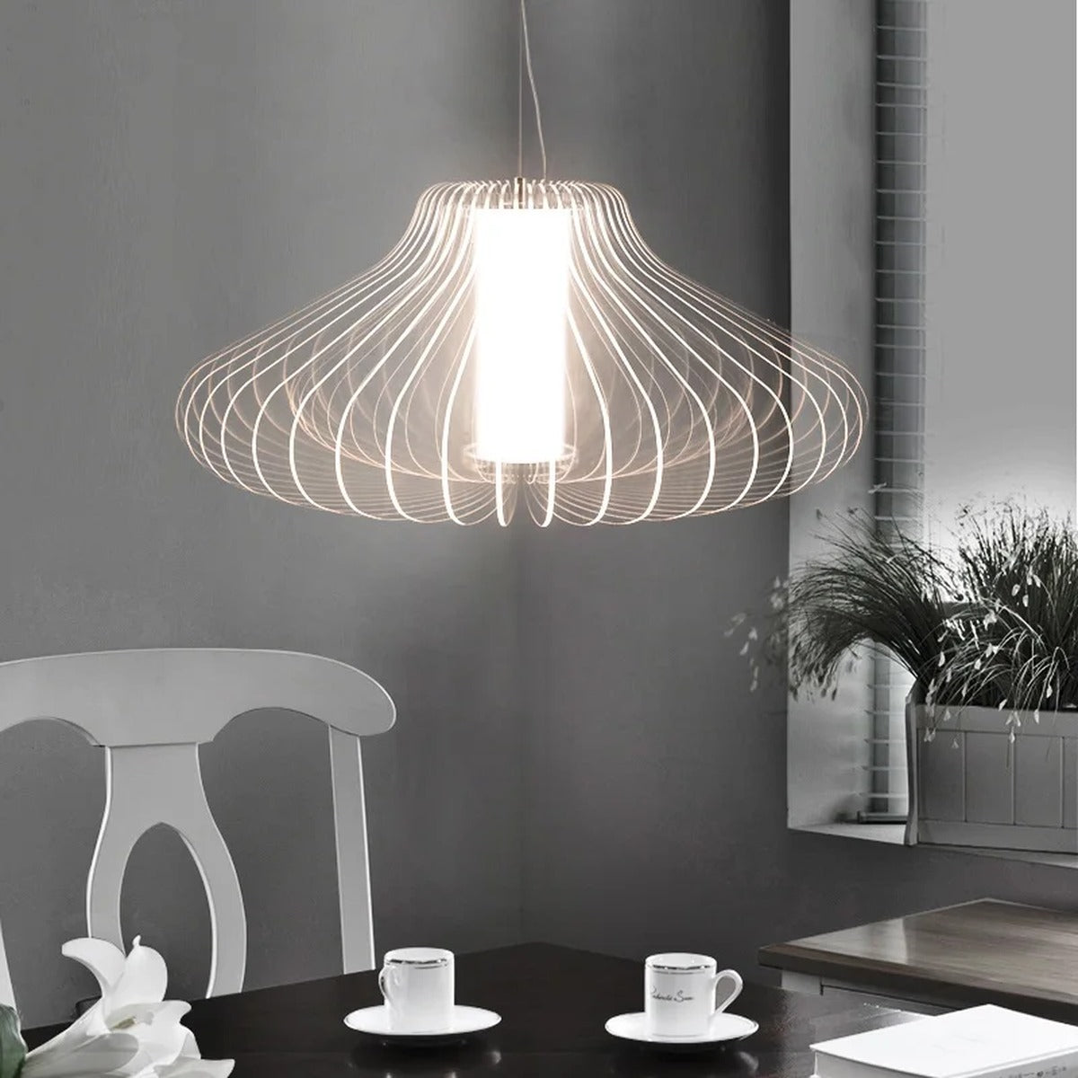 Vesperis Sculptural Wire-Frame Pendant Light – Lifestyle View