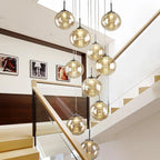 Raevox Glass Globe Spiral Chandelier – Smoked Grey Detail
