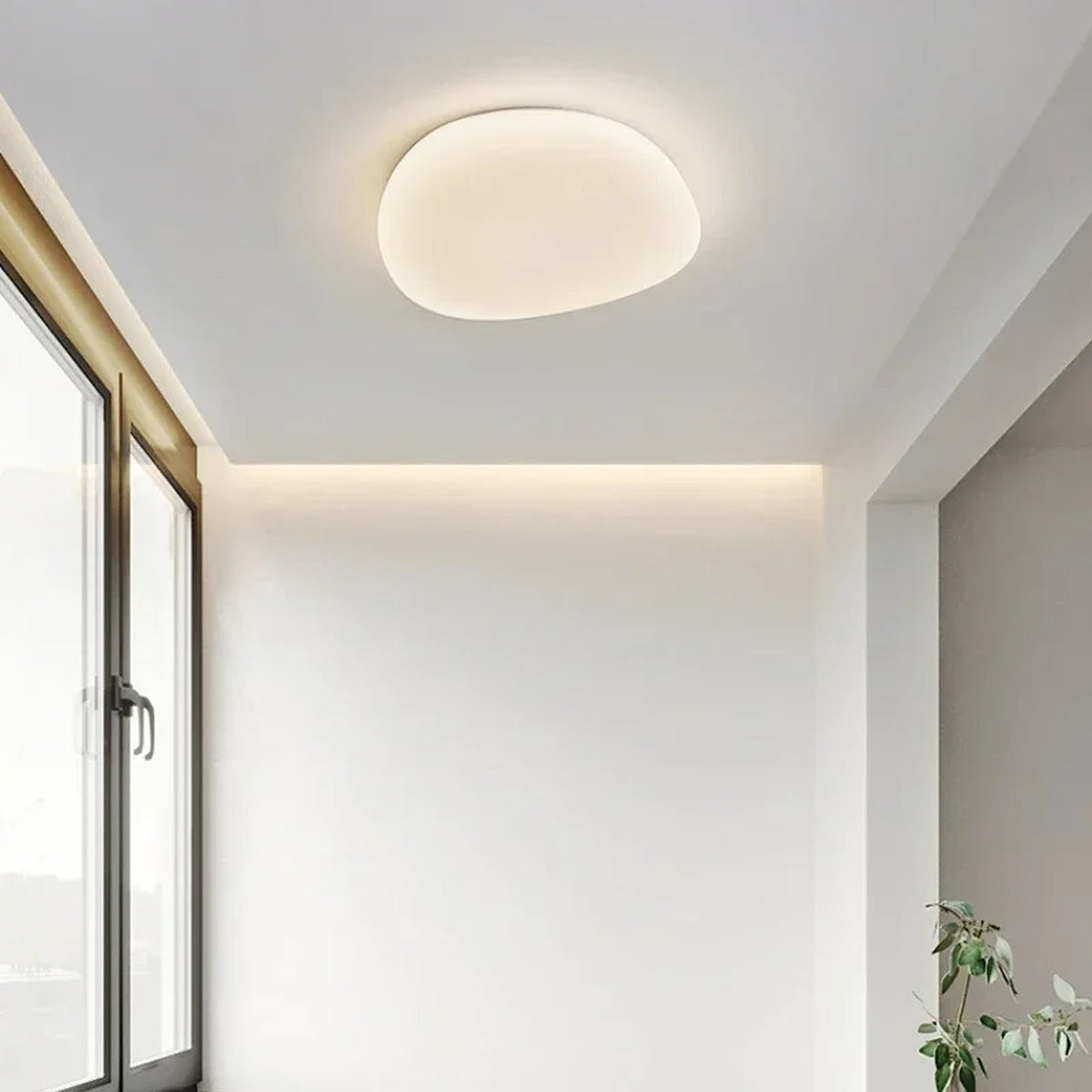 Organic Pebble Flush Ceiling Light – Veilora – Hero Shot