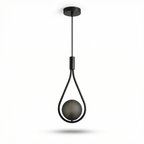 Modern Wire-Frame Glass Globe Pendant Light Veloran – Black, studio detail