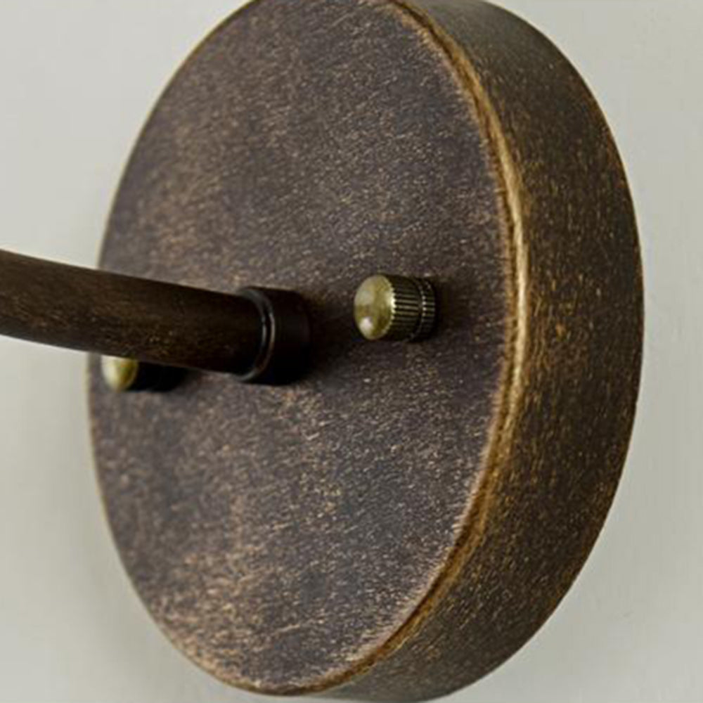Antique Brass Gooseneck Barn Wall Light Faera - Mounting Plate Close-up