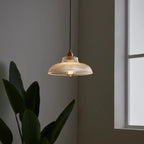 Ribbed Glass Dome Pendant Light Velmara – Lifestyle Over Dining Table
