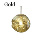 Organic Molten-Form Mirror Pendant Light – Sarvix – Gold Finish