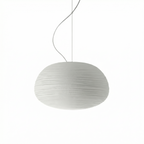 Scandinavian Ribbed Opal Pendant Light Solvik – Lifestyle View 3