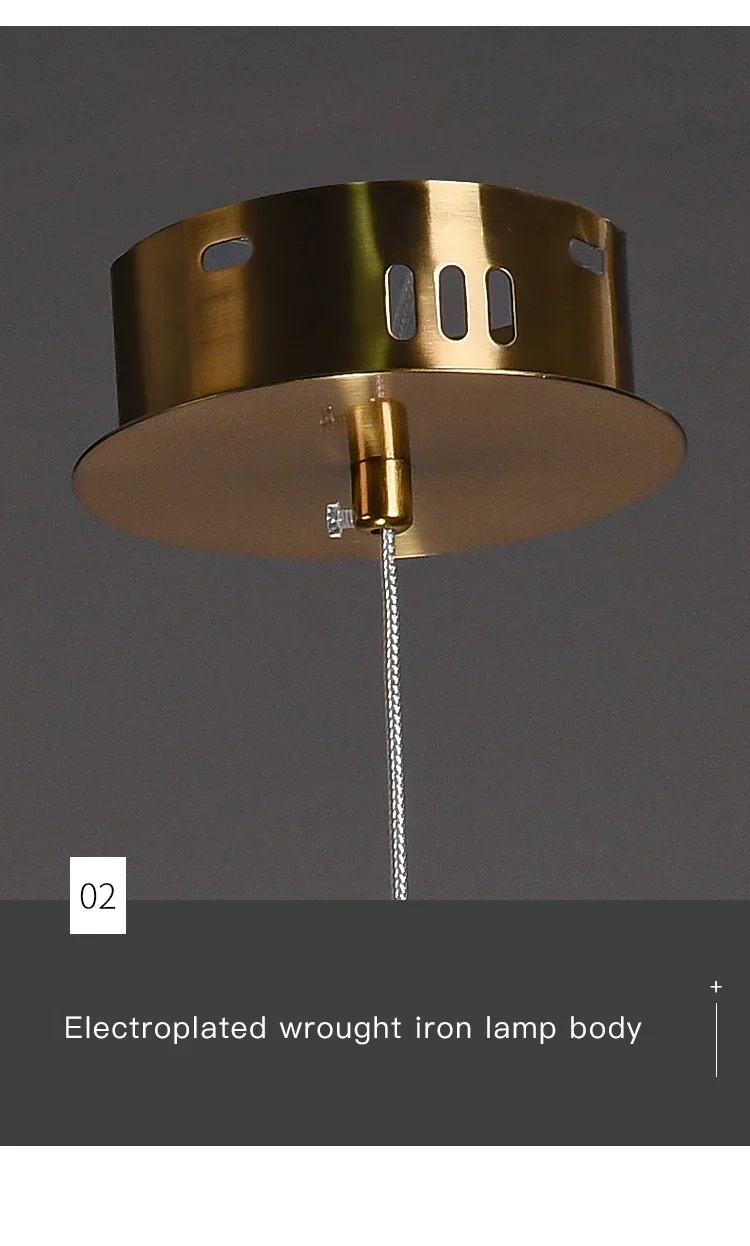 Astrelle Starlit Glass Pendant Light – electroplated brass-finish canopy detail