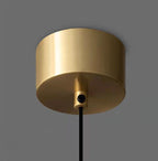 Modern Glass Bubble Pendant Light – Qaevorn – Brushed Gold Ceiling Canopy Detail