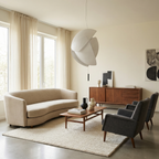 Sculptural Curled-Fabric Pendant Light Havrix