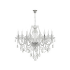 Hand-Cut Crystal Multi-Arm Chandelier Ielon, silver chrome finish
