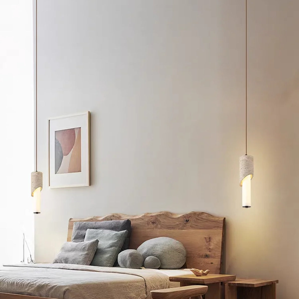 Honeyed Glow Pendant Light Ambrioth – Bedroom Pair Lifestyle