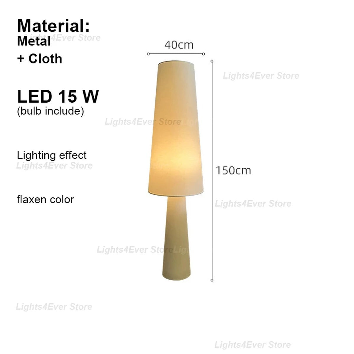 Tapered Cone Fabric Floor Lamp – Arluxem – Product Detail 9