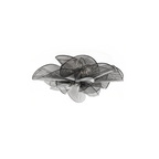 Igronex black pleated ribbon flower ceiling light, studio product shot