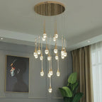 Crystal Raindrop Spiral Chandelier – Lumenvault – Available in Black or Gold