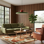 Two-Tone Lacquer Disc Pendant Light – Barel – Living Room Lifestyle