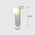 Zarvex travertine oval globe wall sconce natural stone