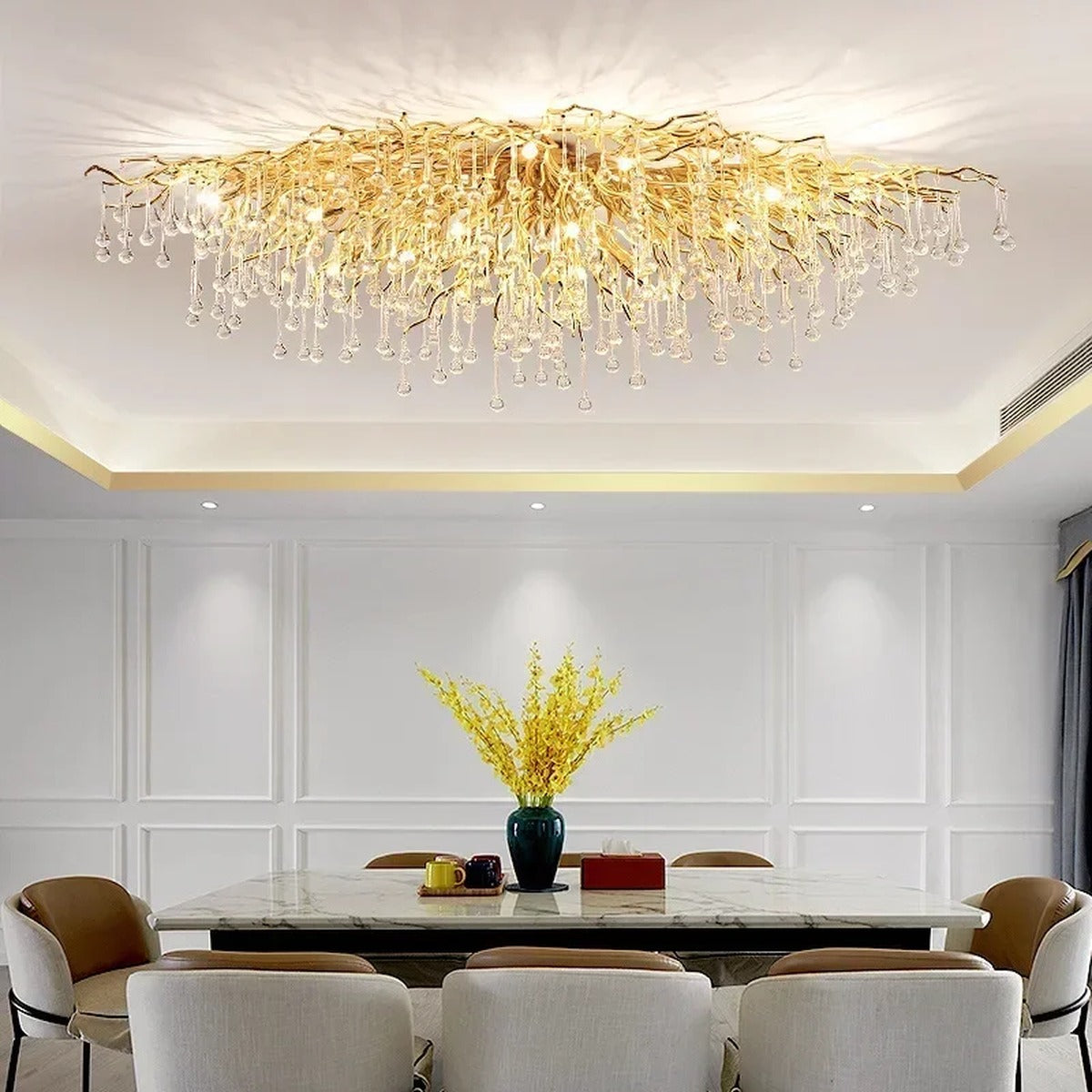 Gold Crystal Branch Chandelier – Equinara – Hero Shot