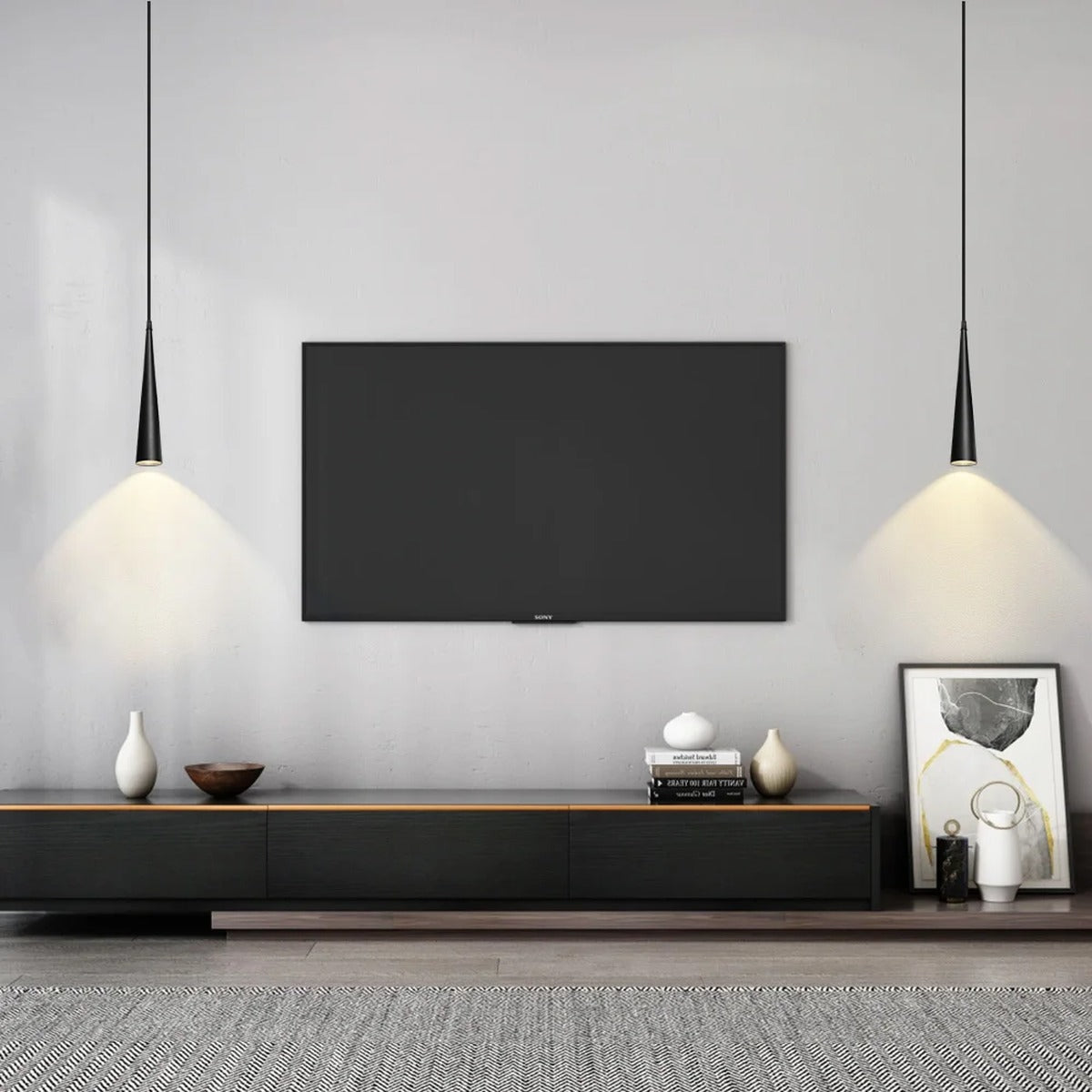 Minimalist Black Metal Pendant Light Restrix – Hero Shot
