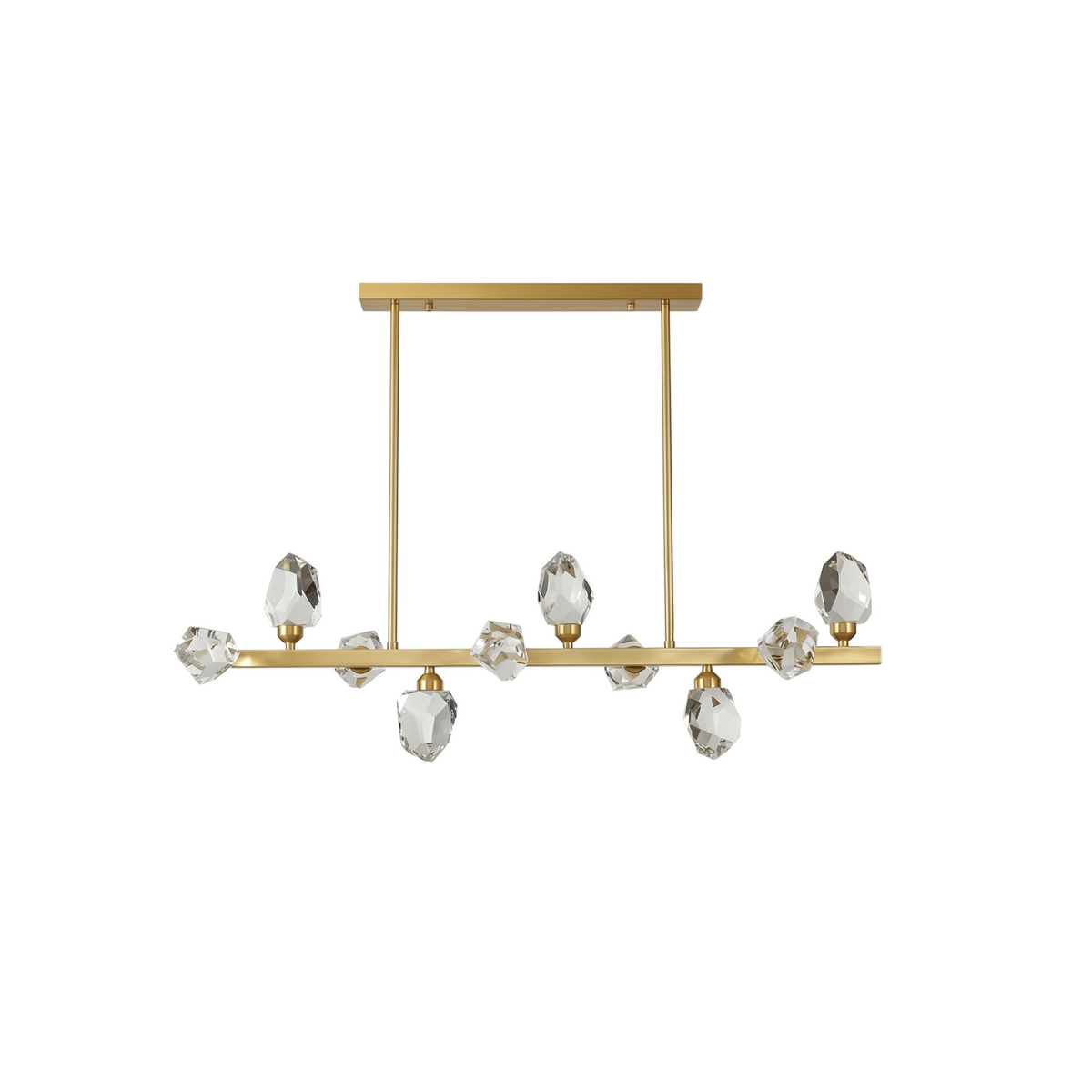 Geometric Crystal Cluster Chandelier Cemvora - Gold Frame Detail, Studio