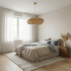Japanese Woven Bamboo Rattan Pendant Light Kinori – Lifestyle View 4