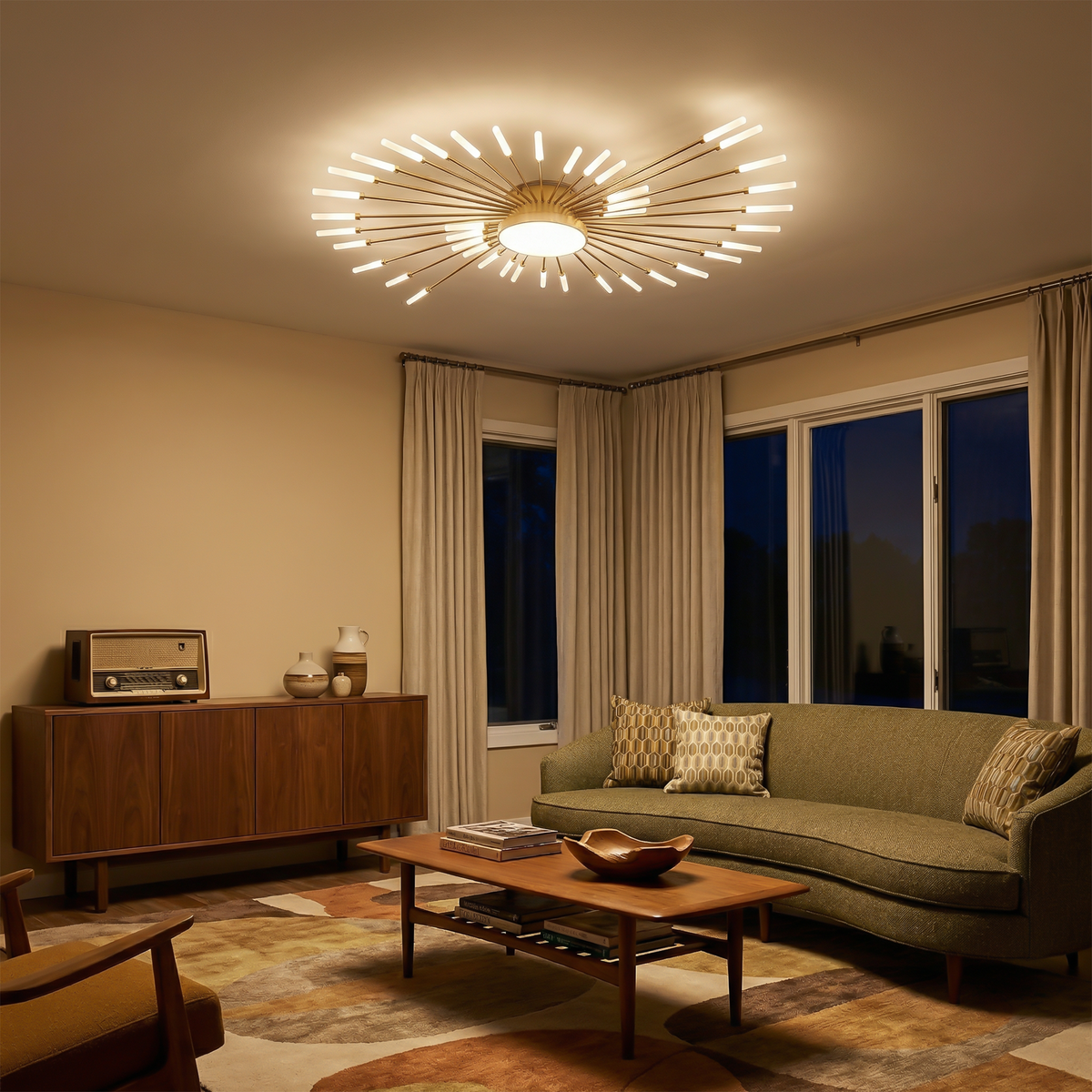 Radiant LED Wand Starburst Ceiling Light Anelux – Lifestyle View 2