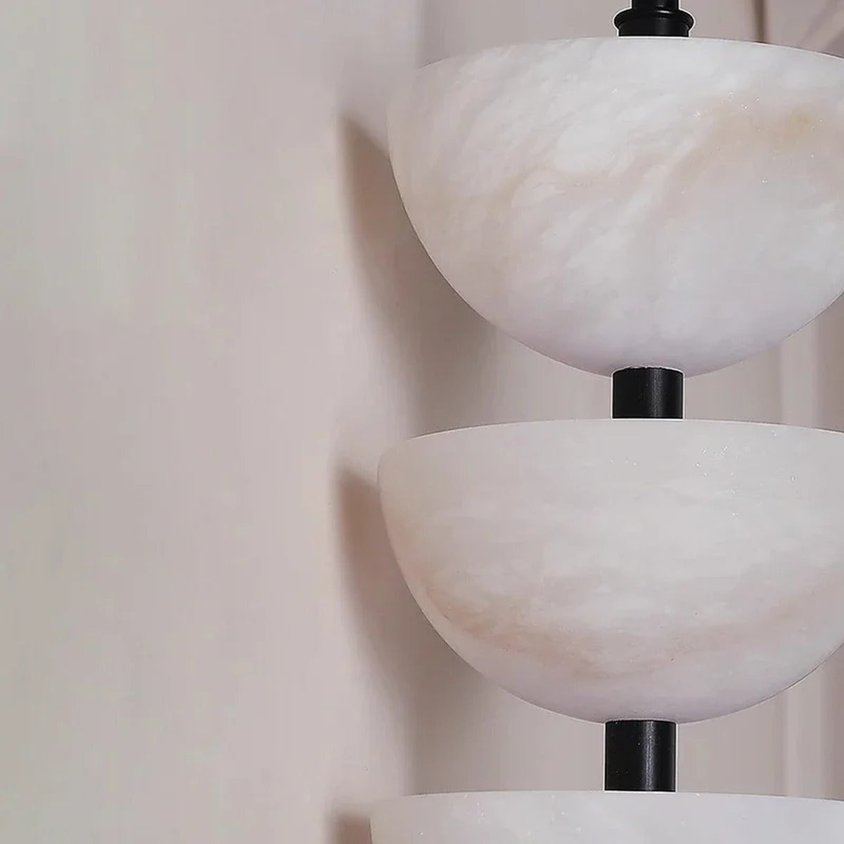 Triple Alabaster Bowl Stack Wall & Pendant Light – Kolvent – Product Detail 6