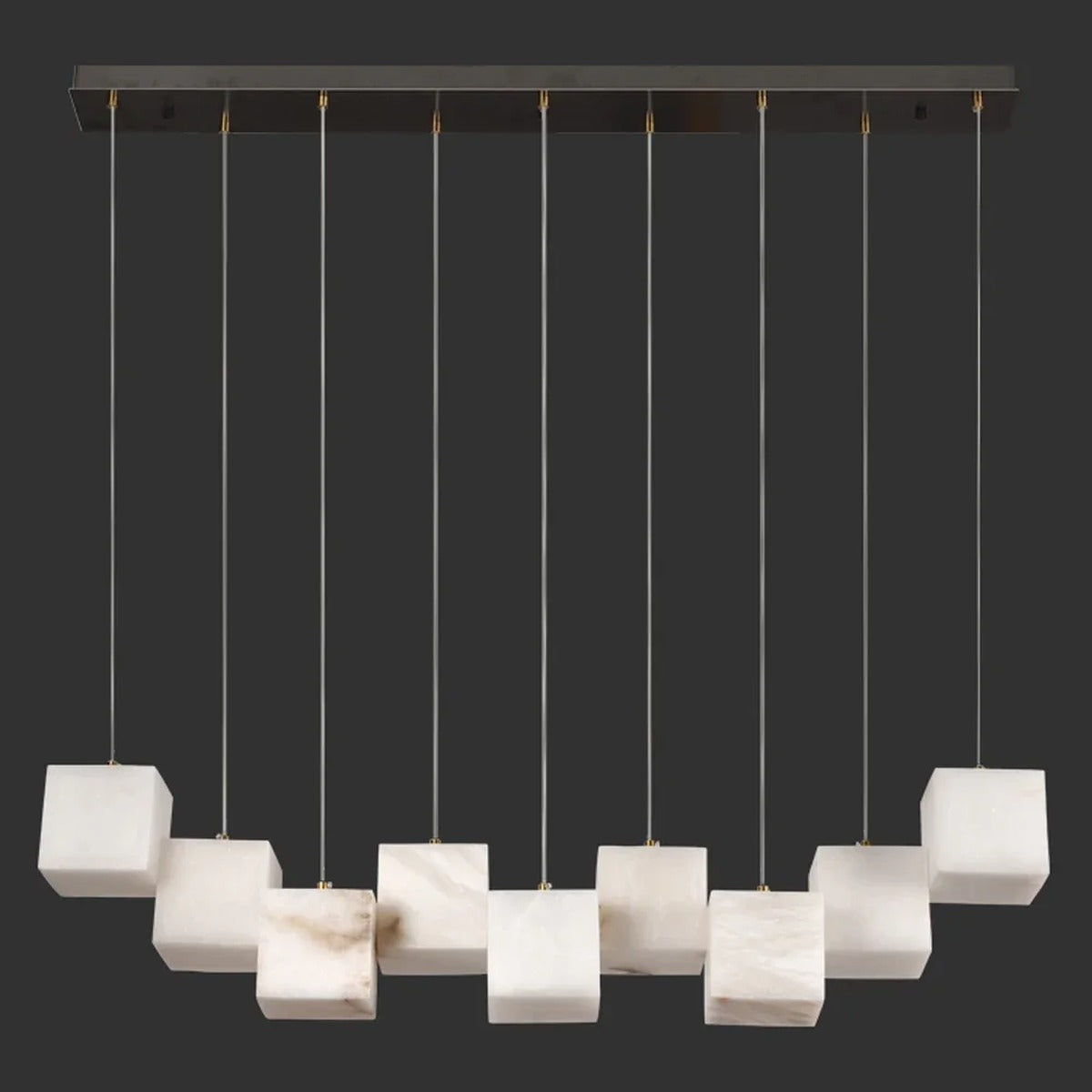 Rectalux alabaster stone cube pendant — close-up cube shades