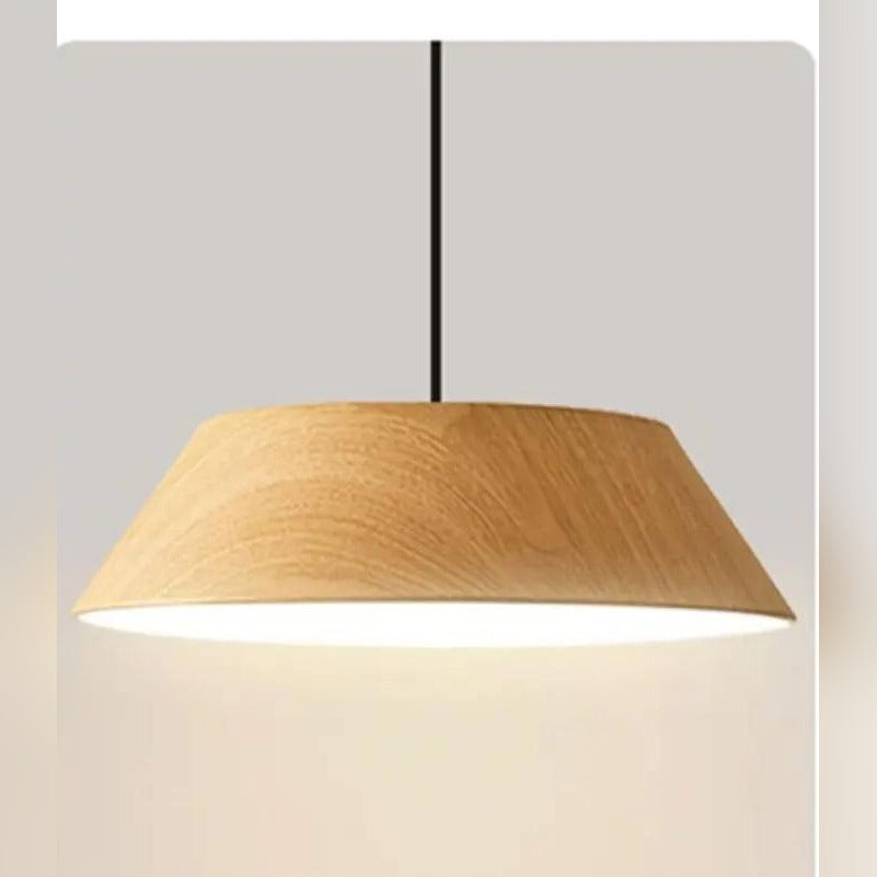 Wood-Grain Dome Pendant Light Oaklyn – Style A, Natural Wood finish