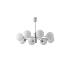 Sculptural Chrome Glass Globe Chandelier Genova