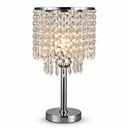 Cavelox chrome and crystal table lamp, studio shot