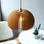 Bent Wood Veneer Orb Pendant Light – Wevorn – Hero Shot