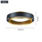 Geometric Double Ring Ceiling Light Orbeon – 62cm Black