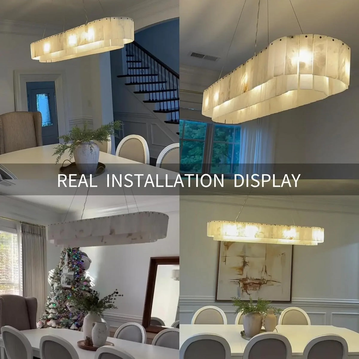 Hand-Cut Marble Panel Brass Ring Chandelier – Vestrax
