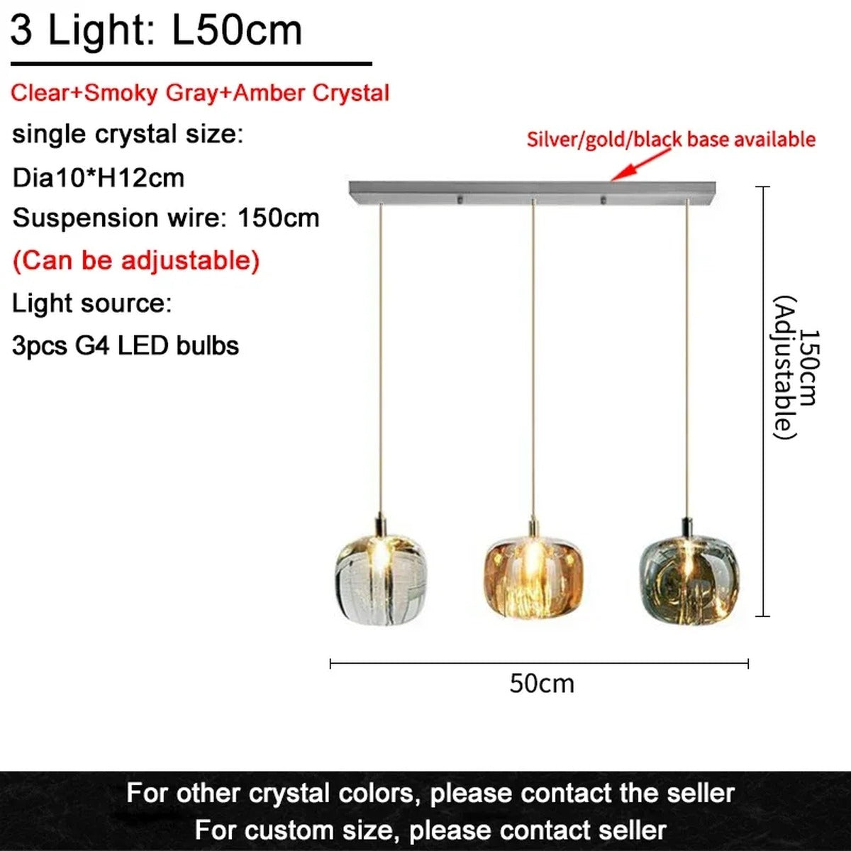 Crystalline Cascade Pendant Light Harvix – Product Detail 14