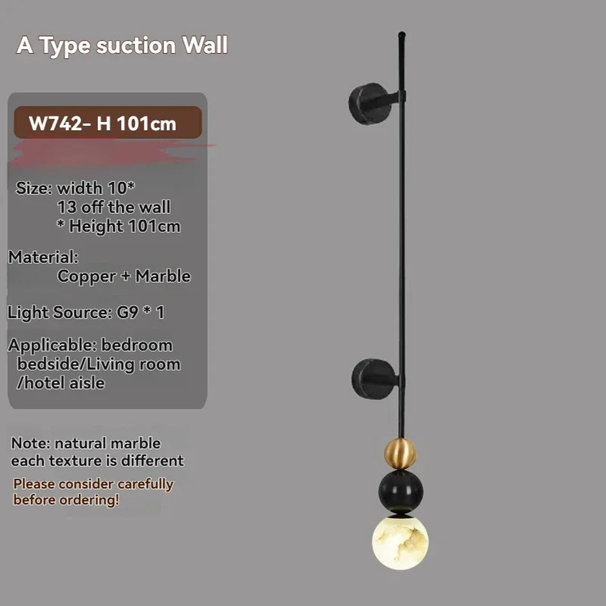 Marble Globe Stacked Ball Wall & Ceiling Light – Nolvex – Product Detail 9
