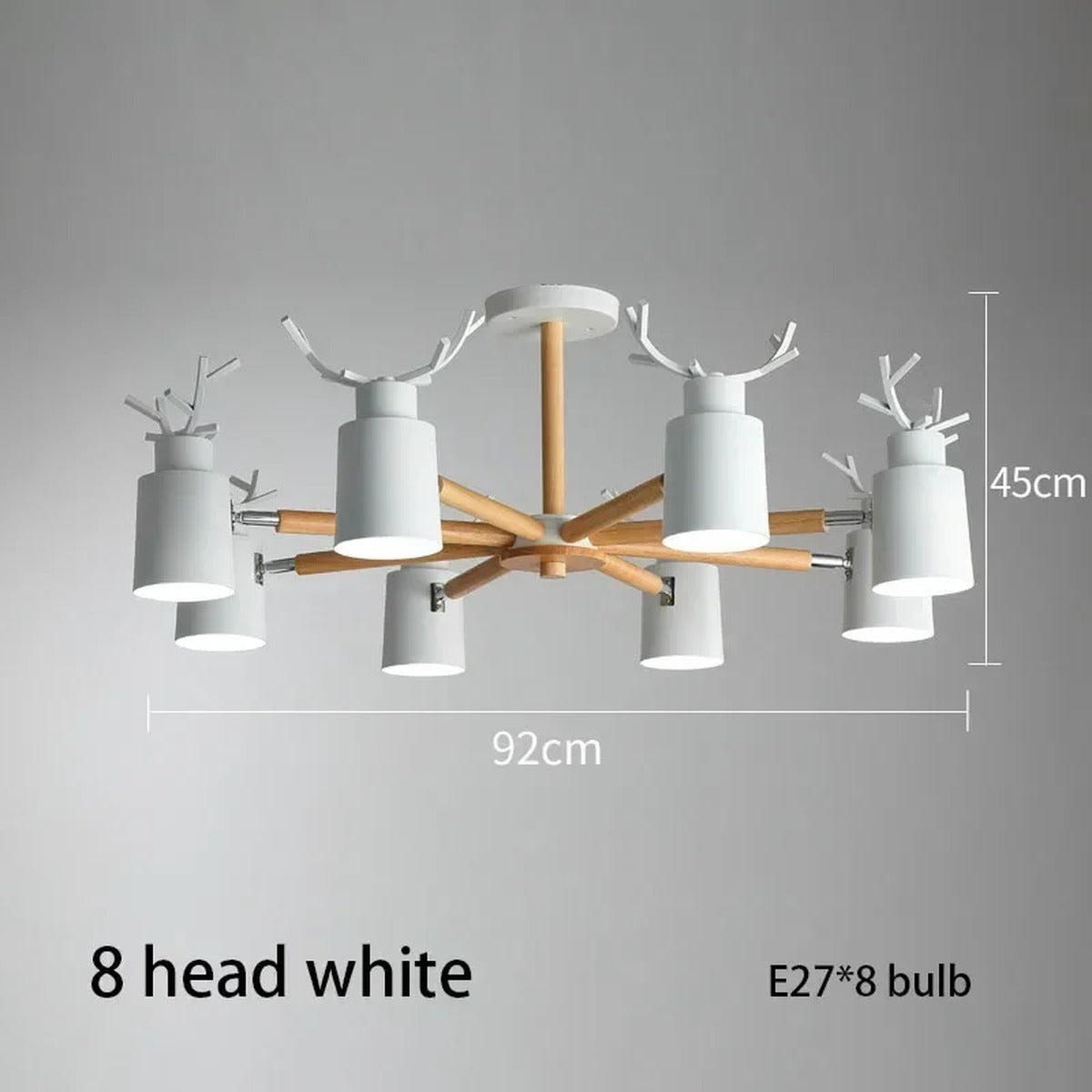 Nordic Antler Wood Arm Cone Chandelier – Birken – Product Detail 17