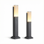 Modern Aluminium Garden Path Light Evmora - studio shot, two heights compared