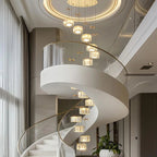 Spiral Crystal Cascade Staircase Chandelier Xelvara – Crystal Drum Detail