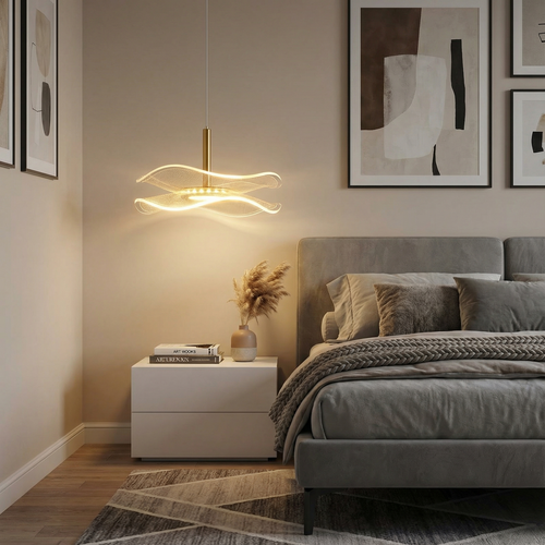 Warm Acrylic Drum Pendant Light Bielora – Product Detail 14