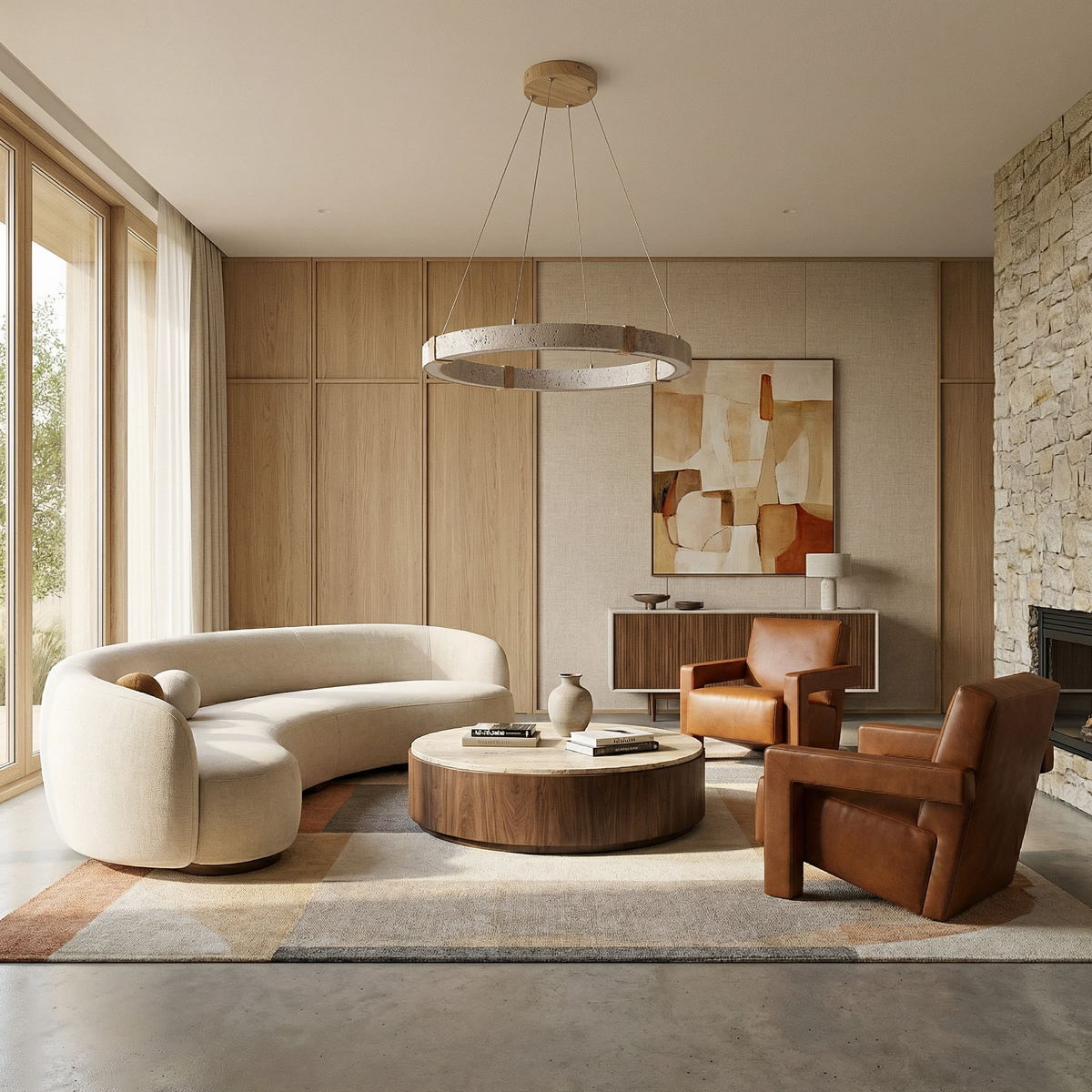 Contemporary Stone Chandelier Kasel