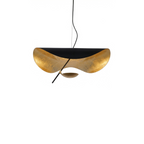 Black Iron Gold Leaf Crescent Pendant Mantaro – Lifestyle View 3