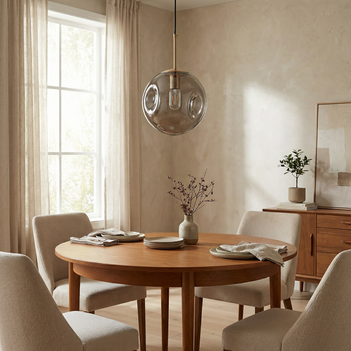 Mouth-Blown Glass Dome Pendant Goron – Lifestyle View 2