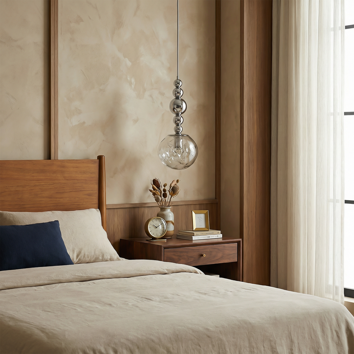 Brushed Metal Cylinder Pendant Light Tubrion – Lifestyle View 3