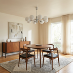 Sculptural Chrome Glass Globe Chandelier Genova