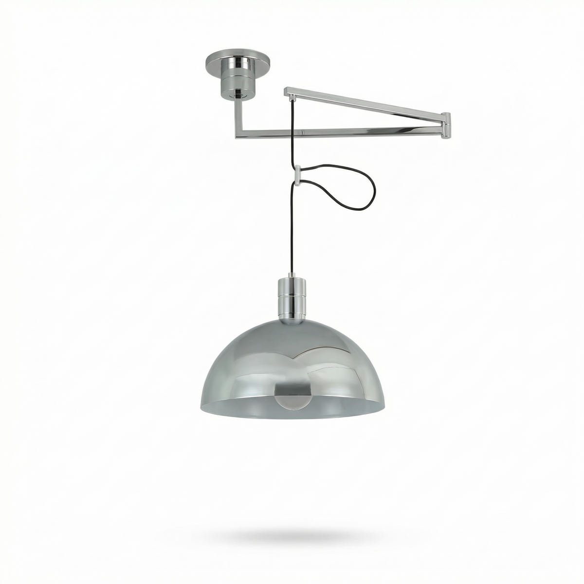 Contemporary Chrome Glass Pendant Light Selvantis – Lifestyle View 3