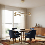 Sculptural Wave Aluminum LED Pendant Light – Dovelux – Lifestyle View 4