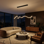 Sculptural Wavy LED Line Pendant Light - Capova