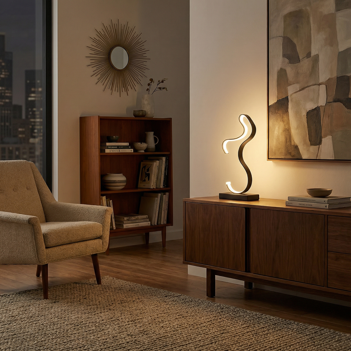 Sculptural Line LED Table Lamp – Acrylith