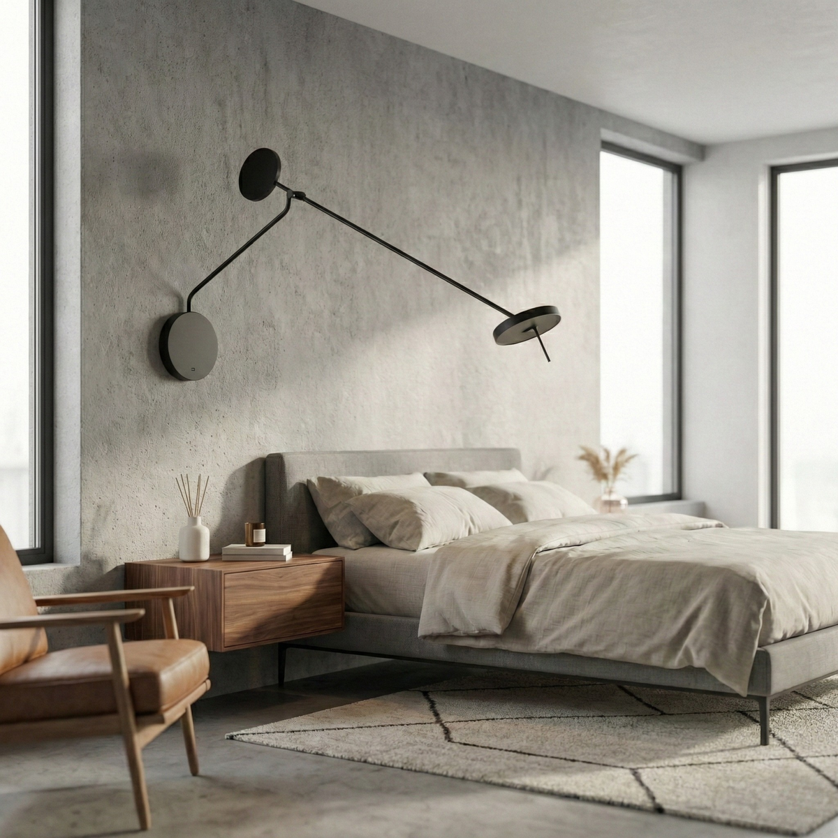 Matte Black Metal Wall Sconce Hernova – Lifestyle View 4